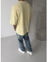 Sarı Baskılı Yıkamalı Oversize T-shirt