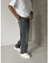 Koyu Yeşil Eskitme Baggy Jean