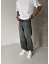 Koyu Yeşil Eskitme Baggy Jean
