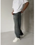 Koyu Yeşil Eskitme Baggy Jean