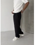 Siyah Premium Linen Kumaş Bol Kalıp Baggy