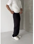 Siyah Premium Linen Kumaş Bol Kalıp Baggy
