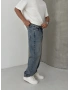 Eskitme Mavi Regular Baggy Jeans