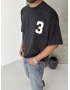 Siyah 3 Baskı Yıkamalı T-shirt
