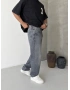 Gri Premium Yıkamalı Baggy Jean