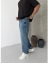 Mavi Yıkamalı Street Baggy Jean