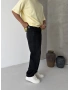 Siyah Yıkama Efektli Premium Baggy Jean