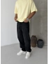 Siyah Yıkama Efektli Premium Baggy Jean