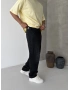 Siyah Yıkama Efektli Premium Baggy Jean