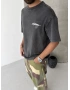 Antrasit Yıkamalı Stüdio Oversize T-shirt