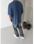 Mavi Yıkamalı Stüdio Oversize T-shirt