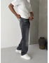 Antrasit Cep Baskı Regular Baggy Jean