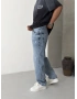 Mavi Yırtık Detay Regular Baggy Jean