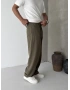 Haki Tensel Yıkamalı Bol Kalıp Baggy