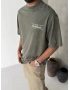 Haki Yıkamalı Greatness Oversize T-shirt