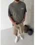 Haki Yıkamalı Greatness Oversize T-shirt