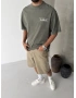 Haki Yıkamalı Greatness Oversize T-shirt
