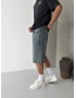 Eskitme Mavi Bol Kalıp Baggy Şort