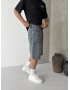 Eskitme Mavi Bol Kalıp Baggy Şort