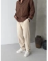 Krem Pileli Regular Keten Baggy