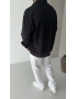Siyah Pamuk Keten Oversize Gömlek
