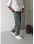 Eskitme Mavi Yırtık Cebi Nakışlı Baggy Jean