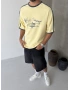 Sarı Heavy Baskılı Oversize T-shirt