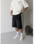 Siyah Bol Kalıp Baggy Şort
