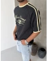 Siyah Heavy Baskılı Oversize T-shirt