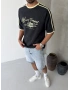 Siyah Heavy Baskılı Oversize T-shirt
