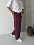 Bordo Yıkamalı Şerit Detay Baggy Eşofman