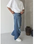 Mavi Yırtık Süper Baggy Jean