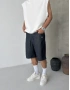 Lacivert C Nakış Bol Kalıp Baggy Şort