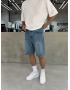 Mavi Yıkamalı Denim Şort