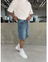 Mavi Yıkamalı Denim Şort