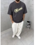 Kahve Yıkamalı Miami Oversize T-Shirt