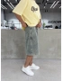 Eskitme Mavi Pileli Denim Baggy Şort