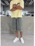Eskitme Mavi Pileli Denim Baggy Şort