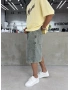 Eskitme Mavi Pileli Denim Baggy Şort