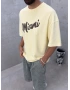 Sarı Yıkamalı Miami Oversize T-Shirt