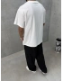 111 Beyaz Baskılı Oversize T-Shirt