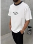 Siyah Yaka Detay Free Oversize T-Shirt
