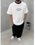 Siyah Yaka Detay Free Oversize T-Shirt