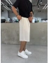 Krem Keten Bol Kalıp Baggy Şort