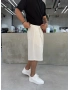 Krem Keten Bol Kalıp Baggy Şort