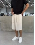 Krem Keten Bol Kalıp Baggy Şort