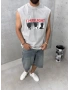 Gri Darklıght Baskılı Oversize Atlet