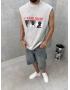Gri Darklıght Baskılı Oversize Atlet