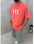 111 Turuncu Baskılı Oversize T-Shirt