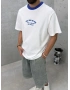 Mavi Yaka Detay Free Oversize T-Shirt